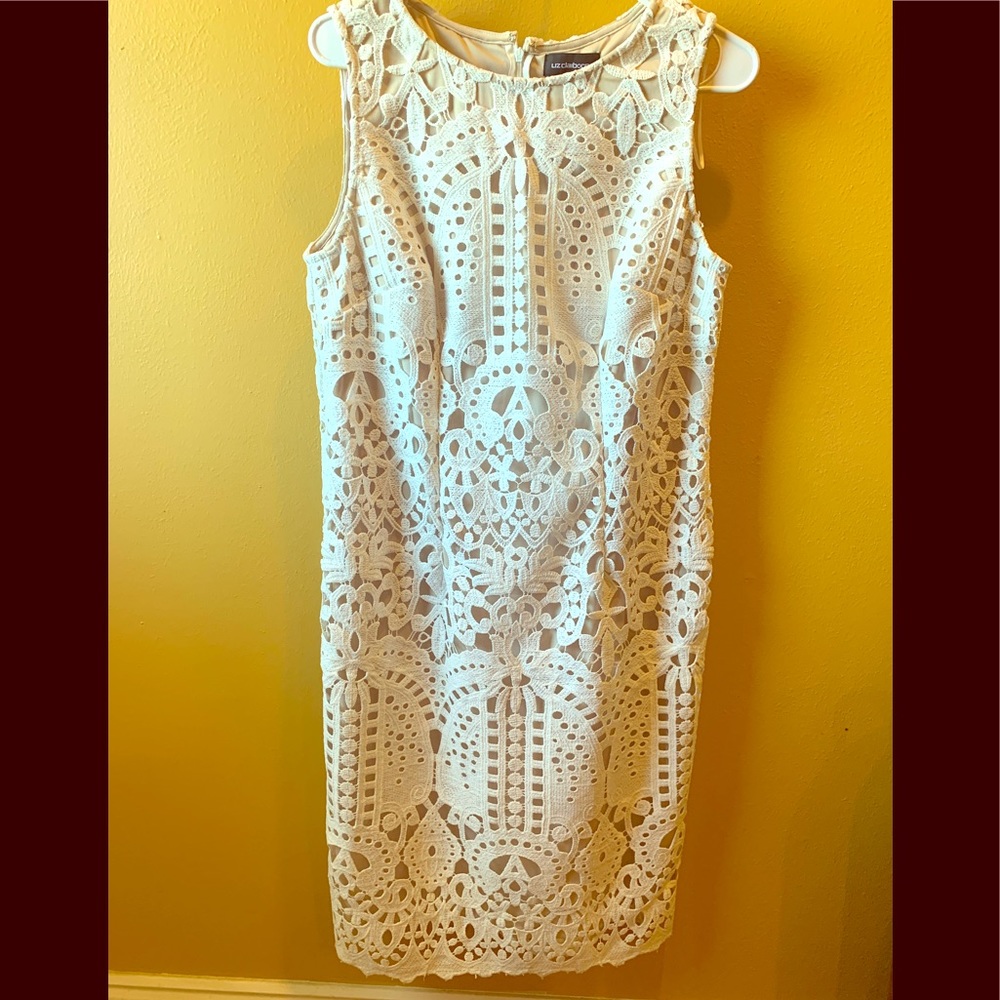 Lace Cream / Off White Midi Dress